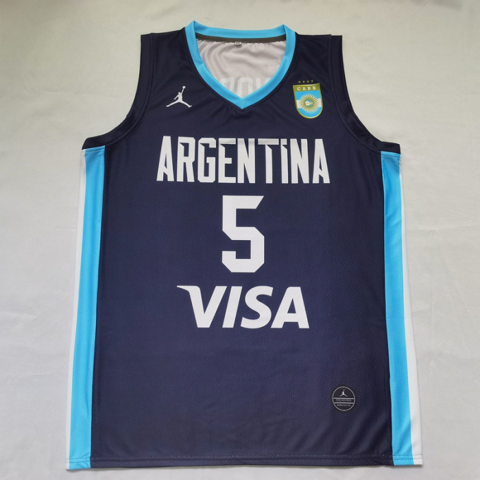 2024 Argentina 5 GINOBILI Home Basketball Jersey NBA Shirt