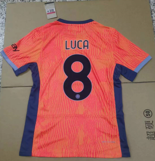 with Coppa Italia Patch Fan Version 2023-2024 Inter Milan X Ninja Turtles Shirts Inter LUCA 8 Third Away Orange Football Shirt