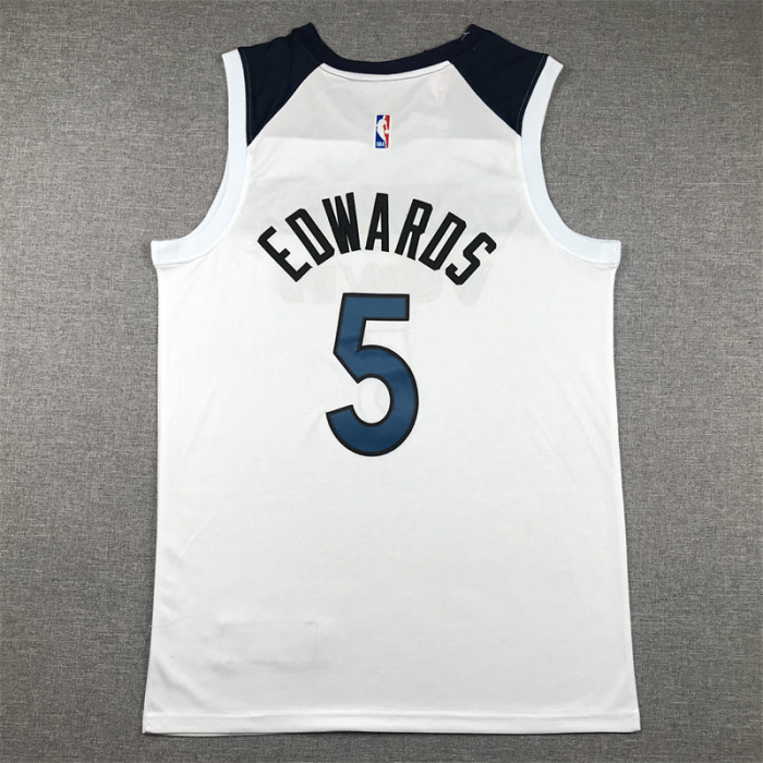2024 Minnesota Timberwolves 5 EDWARDS White NBA Jersey Basketball Shirt