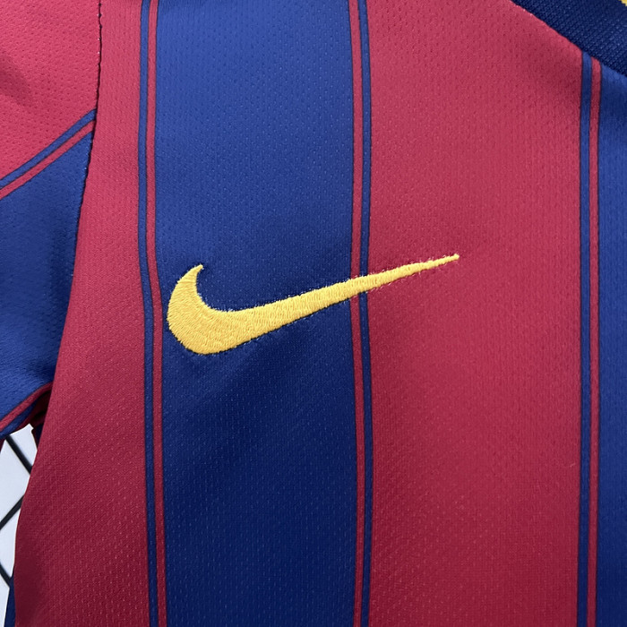Retro Youth Uniform 2009-2010 Barcelona Home Soccer Jersey Shorts Vintage Child Football Kit