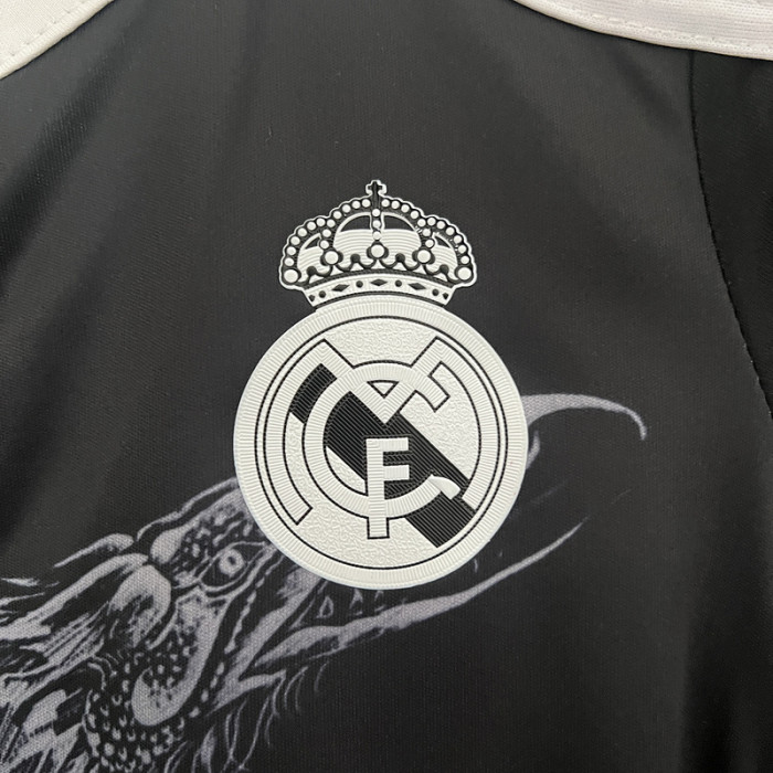 Retro Youth Uniform 2014-2015 Real Madrid Third Away Black Soccer Jersey Shorts Vintage Child Football Kit