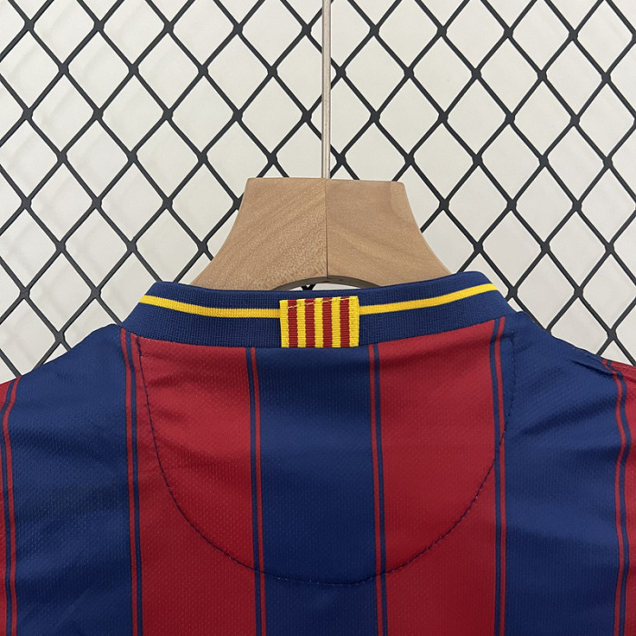Retro Youth Uniform 2009-2010 Barcelona Home Soccer Jersey Shorts Vintage Child Football Kit