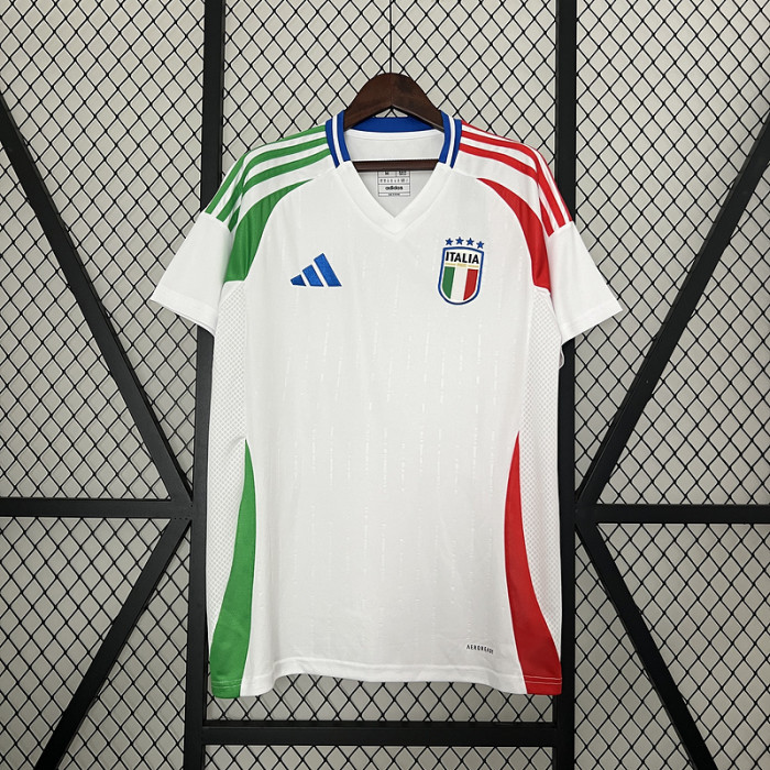 Fan Version Italy 2024 Away White Soccer Jersey Football Shirt