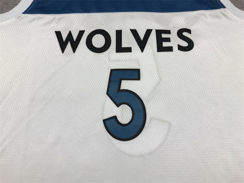 2024 Minnesota Timberwolves 5 EDWARDS White NBA Jersey Basketball Shirt