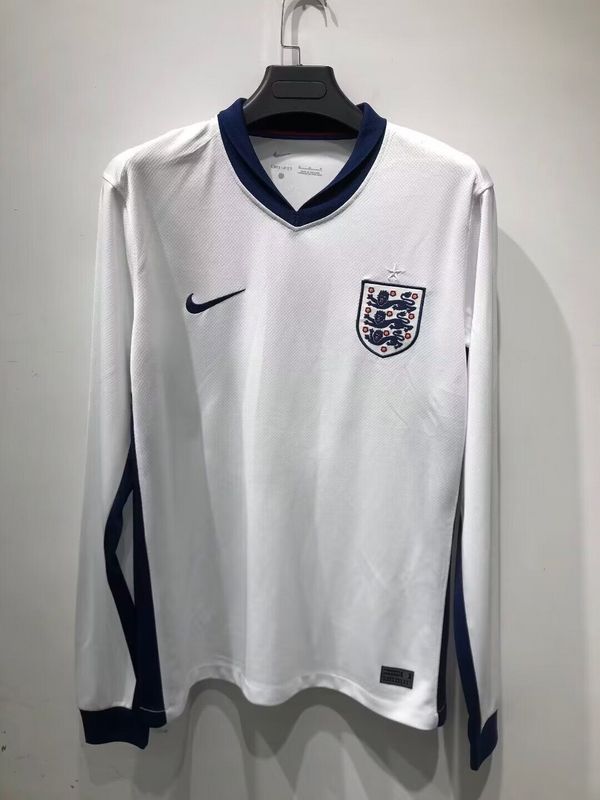 Fan Version Long Sleeve 2024 England Home Soccer Jersey LS Football Shirt