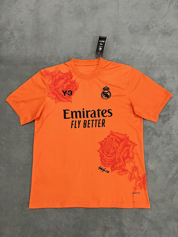 Fan Version 2024 Y-3 Real Madrid Orange Soccer Jersey Real Football Shirt
