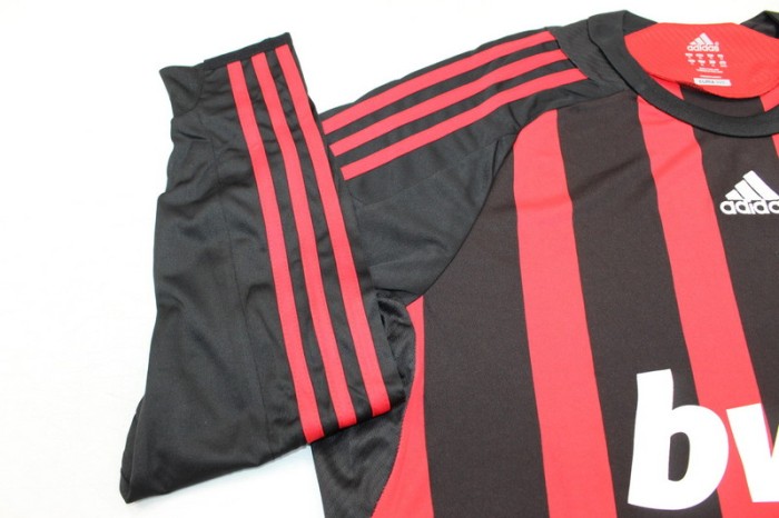 with Serie A+Trophy 7 Patch Long Sleeve Retro Jersey 2008-2009 AC Milan Home Vintage Soccer Jersey
