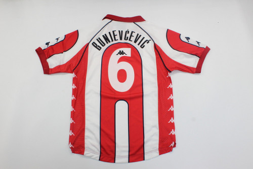 Retro Crvena zvezda Football Shirt 1999-2001 Vintage Red Star Belgrade BUNJEVCEVIC 6 Home Soccer Jersey