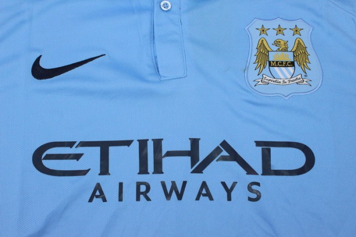 Retro Jersey 2015-2016 Manchester City KUN AGUERO 10 Home Soccer Jersey Vintage Man City Football Shirt