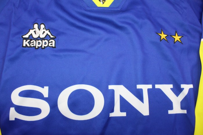 Long Sleeve Retro Jersey 1996-1997 Juventus DEL PIERO 10 Away Blue Soccer Jersey Vintage Maillot de Foot