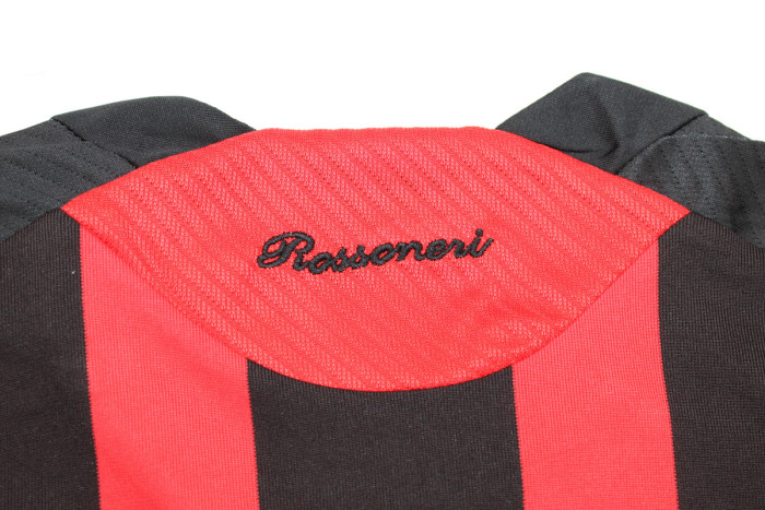 with Serie A+Trophy 7 Patch Long Sleeve Retro Jersey 2008-2009 AC Milan Home Vintage Soccer Jersey