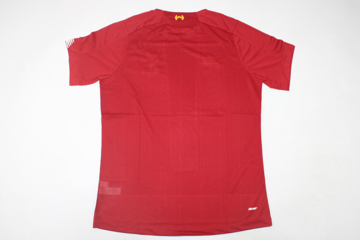 with Golden FIFA+UCL Patch Retro Jersey 2019-2020 Liverpool Home Soccer Jersey Vintage Football Shirt