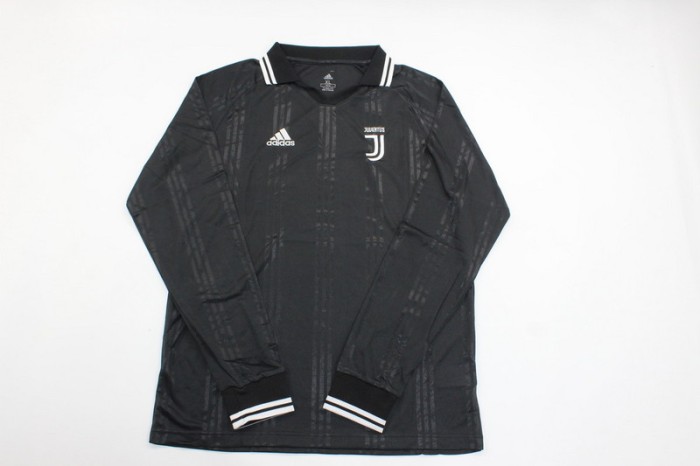 Long Sleeve Retro Jersey 2019-2020 Juventus Black Soccer Jersey Vintage Maillot de Foot