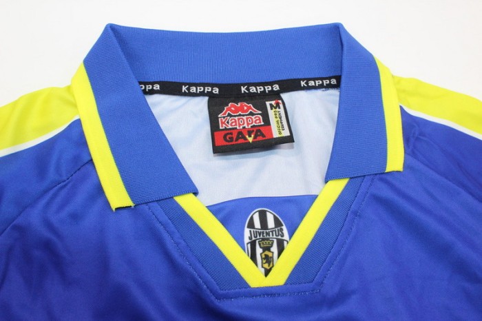 Long Sleeve Retro Jersey 1996-1997 Juventus DEL PIERO 10 Away Blue Soccer Jersey Vintage Maillot de Foot