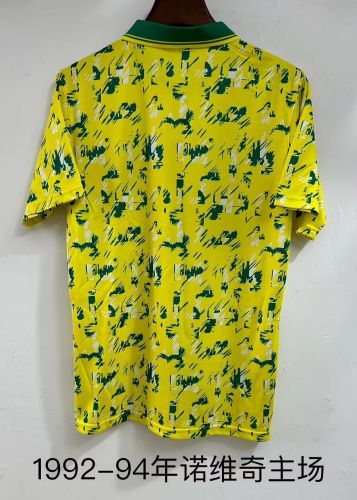 Retro Jersey 1992-1994 Norwich City Home Soccer Jersey Vintage Football Shirt