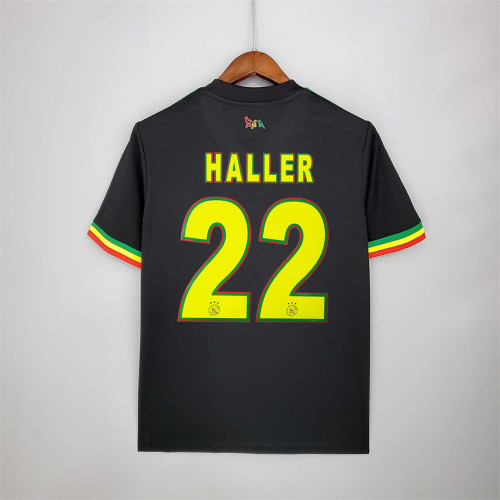 Retro Jersey 2021-2022 Ajax 22 HALLER 4 ALVAREZ 7 NERES 14 CRUYFF 10 TADIC 11 ANTONY 8 GRAVENBERCH Third Away Black Soccer Jersey