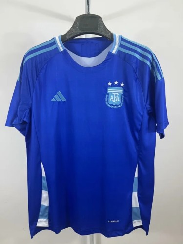 Fan Version Argentina 2024 Away Soccer Jersey Blue Football Shirt