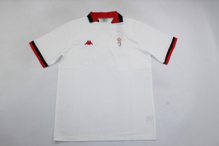 Retro Jersey 1989-1990 AC Milan 8 Away White Vintage Soccer Jersey