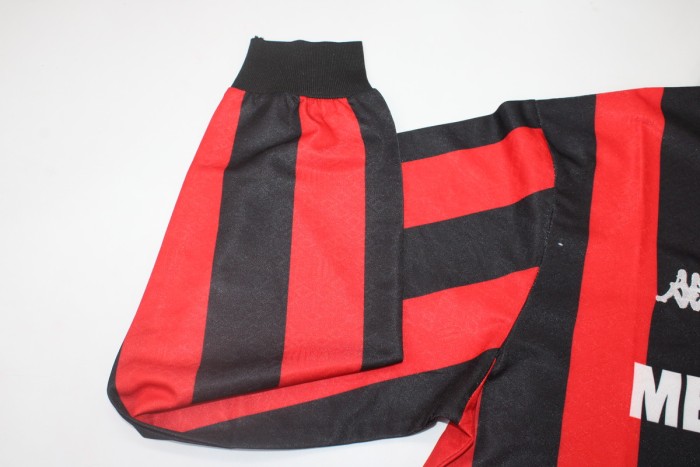 Long Sleeve Retro AC Maillot 1989-1990 AC Milan Home Vintage Soccer Jersey