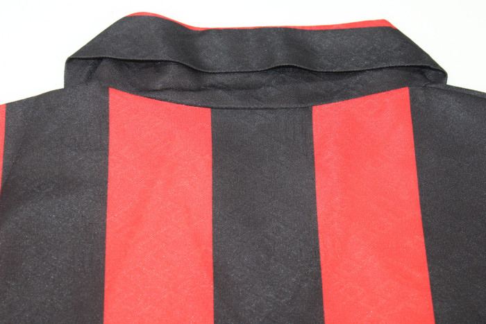 Long Sleeve Retro AC Maillot 1989-1990 AC Milan Home Vintage Soccer Jersey