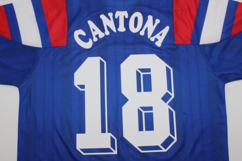 Retro Maillot 1992-1994 France 18 CANTONA Home Soccer Jersey Vintage Football Shirt