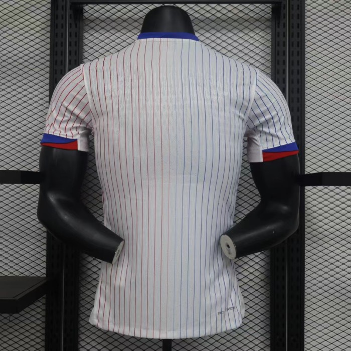 Player Version 2024 France Away White Soccer Jersey Football Shirt
