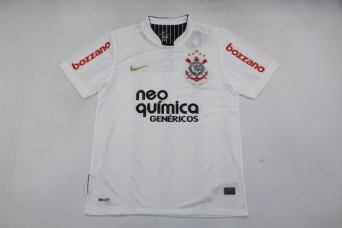Retro Camisetas de Futbol 2010-2011 Corinthians Home Vintage Soccer Jersey