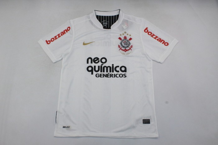Retro Camisetas de Futbol 2010-2011 Corinthians Home Vintage Soccer Jersey