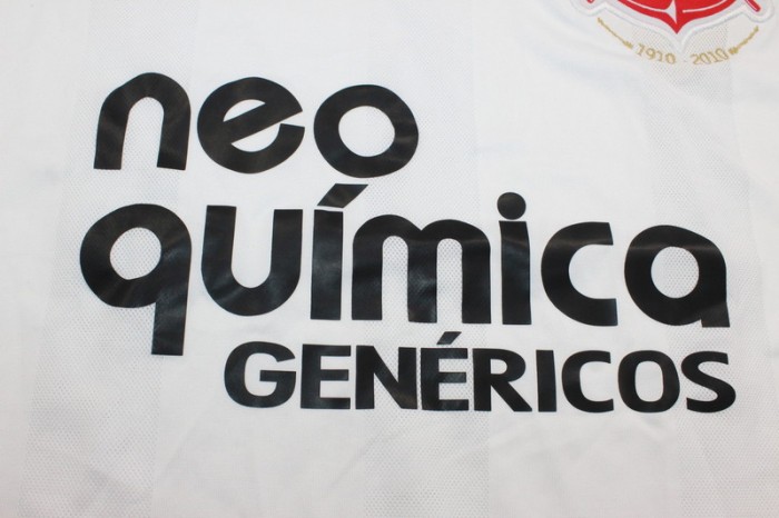 Retro Camisetas de Futbol 2010-2011 Corinthians Home Vintage Soccer Jersey
