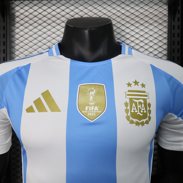 with FIFA World Champions 2022 Patch Player Version Argentina 2024 Home Soccer Jersey Camisetas de Futbol