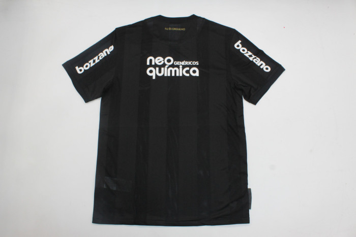 Retro Camisetas de Futbol 2010-2011 Corinthians R.CARLOS 6 Away Black Vintage Soccer Jersey