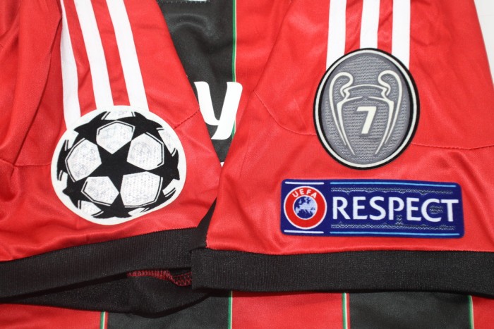 with UCL Patch Retro Jersey 2012-2013 AC Milan 92 EL SHAARAWY Home Soccer Jersey Vintage Football Shirt