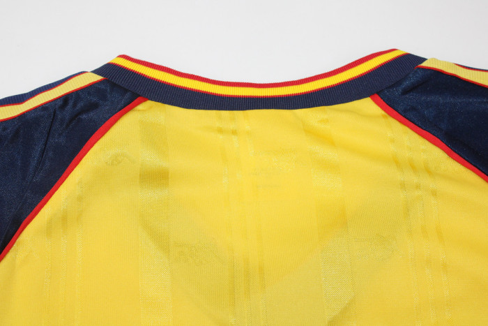 Retro Jersey 1988-1989 Long Sleeve Arsenal Away Yellow Soccer Jersey