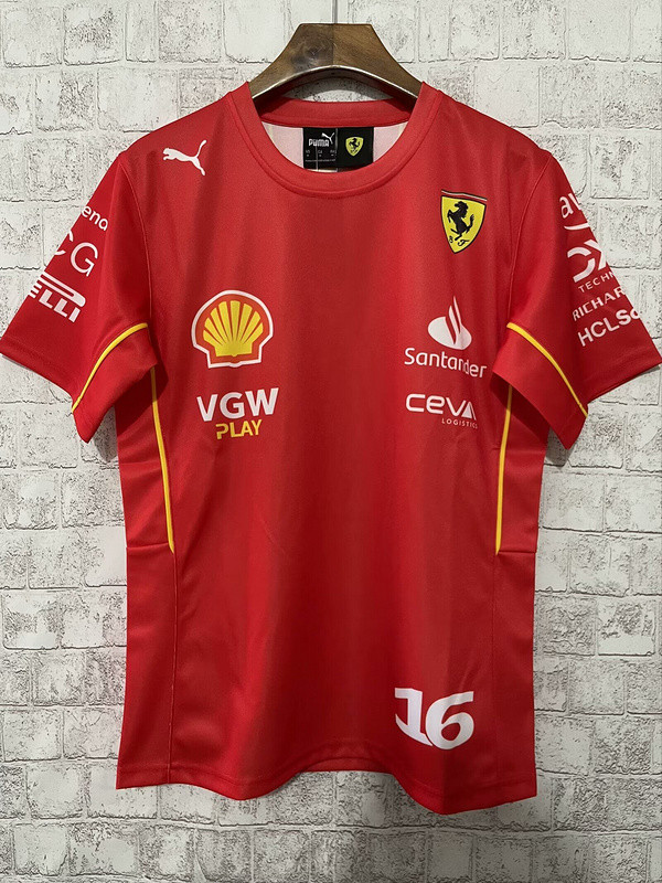 2024-2025 F1 Ferrari 16 Red Shirt