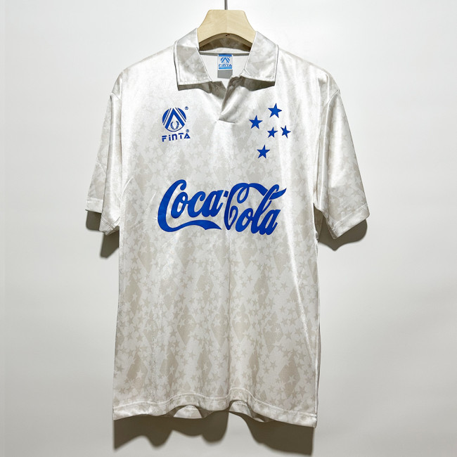 Retro Jersey 1993-1994 Cruzeiro Away White Soccer Jersey Vintage Football Shirt