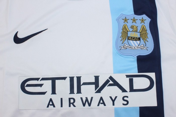 Retro Jersey 2013-2014 Manchester City KUN AGUERO 16 Away White Soccer Jersey Vintage Man City Football Shirt