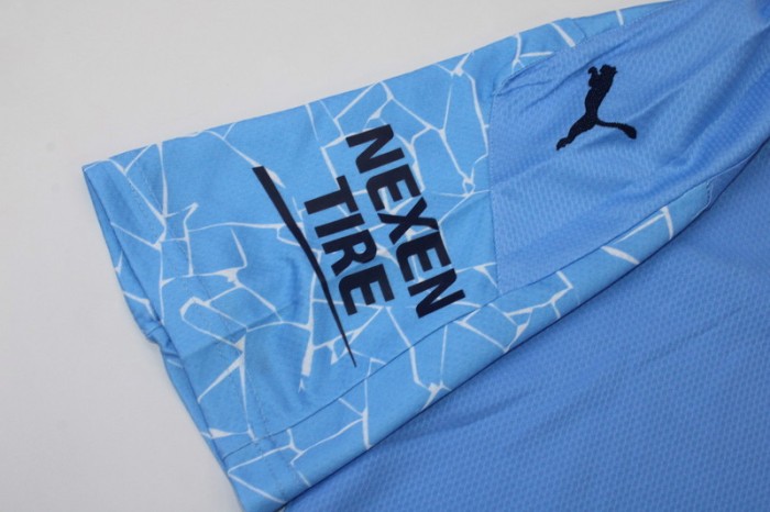 Retro Man City Shirt 2020-2021 Manchester City Home Soccer Jersey Vintage Football Shirt
