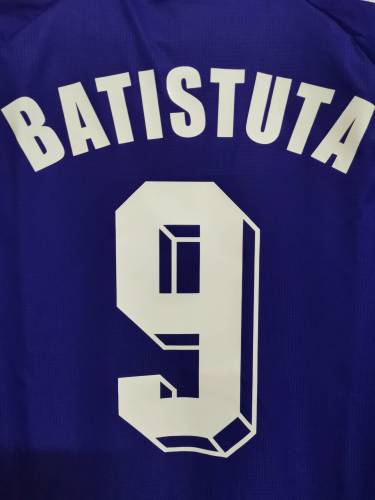 Long Sleeve Retro Jersey 1998-1999 Fiorentina BATISTUTA 9 Home Purple Soccer Jersey