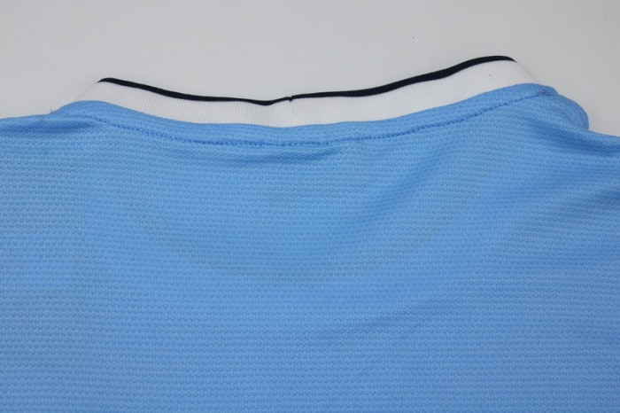 with Golden EPL Patch Retro Jersey 2013-2014 Manchester City Home Soccer Jersey Vintage Man City Football Shirt