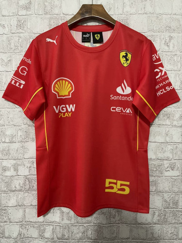 2024-2025 F1 Ferrari 55 Red Shirt