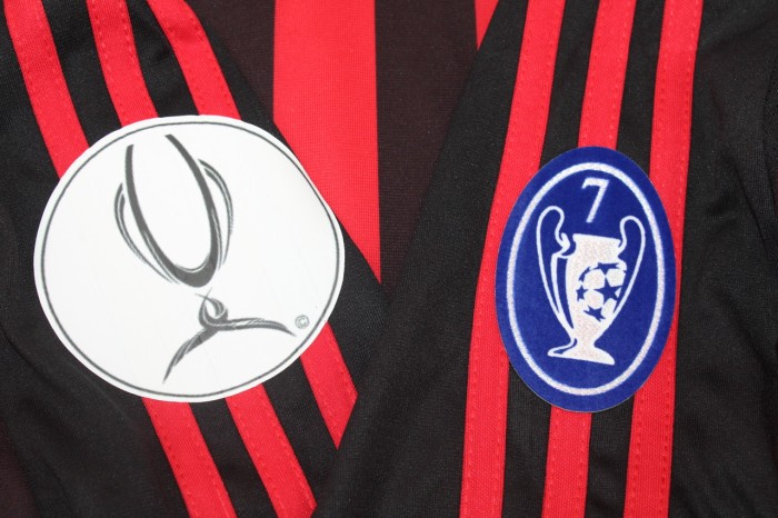 with Front Lettering+Super Cup Patch Retro Jersey 2007-2008 AC Milan Home Vintage Soccer Jersey