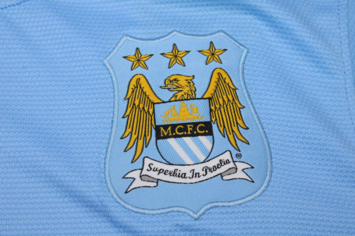 with UCL Patch Retro Jersey 2013-2014 Manchester City Home Soccer Jersey Vintage Man City Football Shirt
