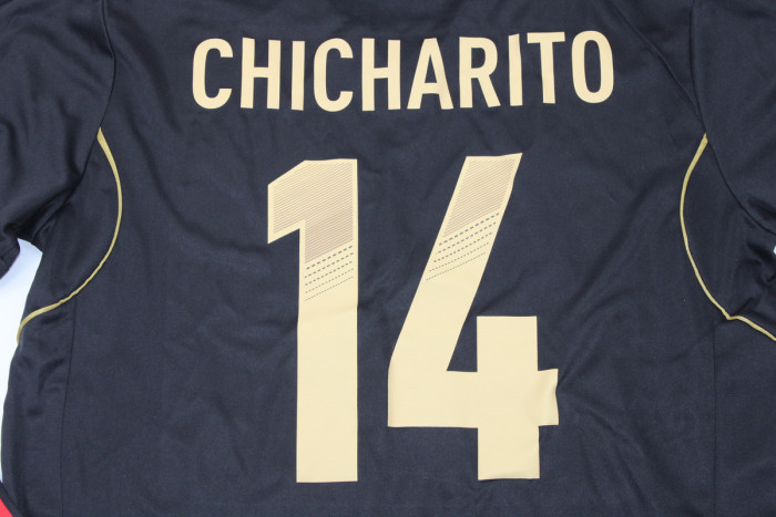 Long Sleeve Retro Shirt 2011-2012 Mexico CHICHARITO 14 Away Black Vintage Soccer Jersey Football Shirt