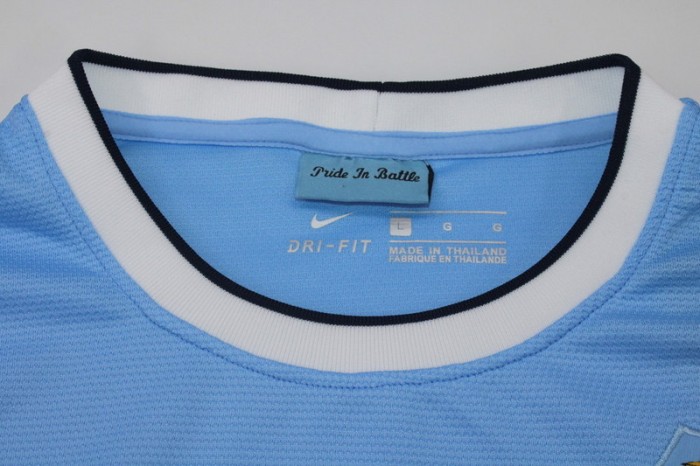 with Golden EPL Patch Retro Jersey 2013-2014 Manchester City Home Soccer Jersey Vintage Man City Football Shirt