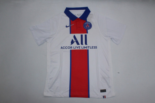 Retro Jersey 2020-2021 PSG Away White Soccer Jersey Vintage Paris Football Maillot