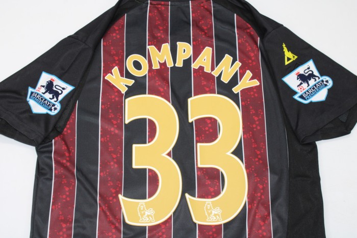 with EPL Patch Retro Jersey 2008-2009 Manchester City KOMPANY 33 Away Soccer Jersey Vintage Football Shirt