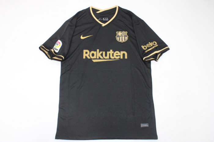 with BEKO+LFP Patch Retro Jersey2020-2021 Barcelona Away Black Soccer Jersey Vintage Football Shirt