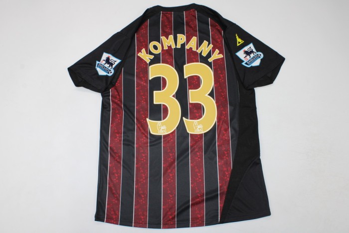 with EPL Patch Retro Jersey 2008-2009 Manchester City KOMPANY 33 Away Soccer Jersey Vintage Football Shirt
