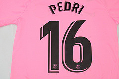 Retro Jersey2020-2021 Barcelona PEDRI 16 Third Away Pink Soccer Jersey Vintage Football Shirt
