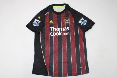 with EPL Patch Retro Jersey 2008-2009 Manchester City Away Soccer Jersey Vintage Man City Football Shirt